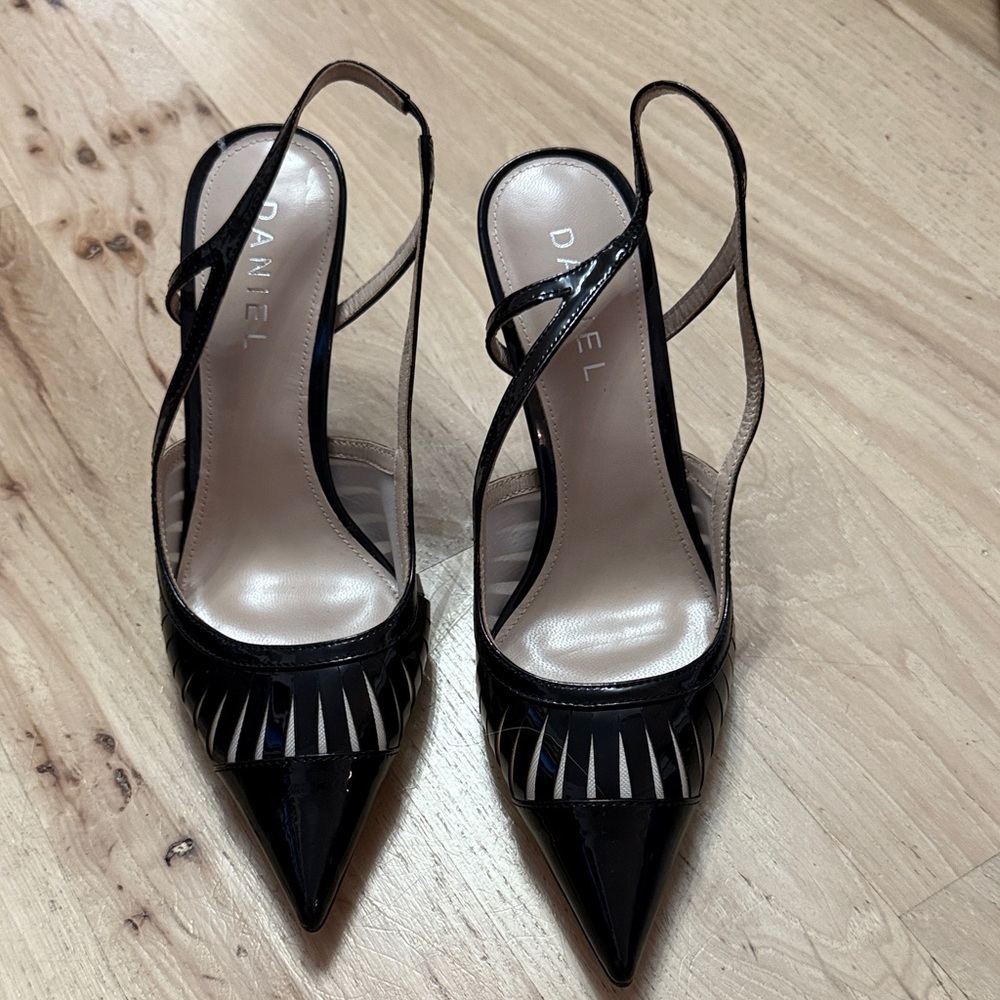 Daniel Sabrina Black Mesh Cutout Women's Heels NWOT